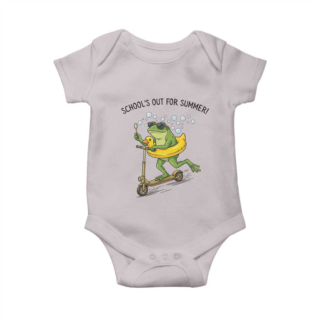School's Out For Summer Baby Onesie Funny Frog Last Day of School Teacher TS14 Ice Gray Print Your Wear