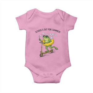 School's Out For Summer Baby Onesie Funny Frog Last Day of School Teacher TS14 Light Pink Print Your Wear