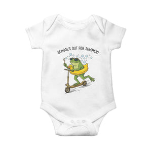 School's Out For Summer Baby Onesie Funny Frog Last Day of School Teacher TS14 White Print Your Wear