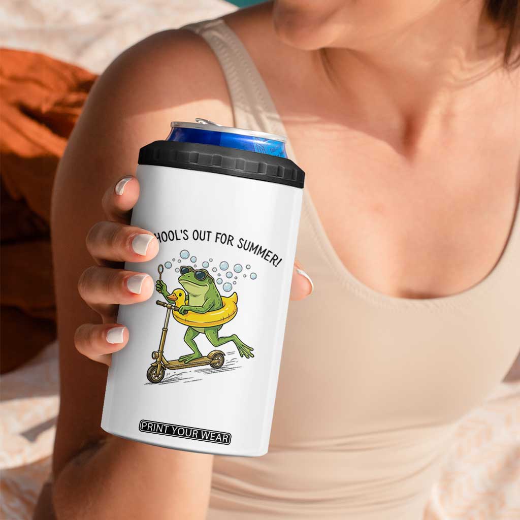 School's Out For Summer 4 in 1 Can Cooler Tumbler Funny Frog Last Day of School Teacher TS14 Print Your Wear