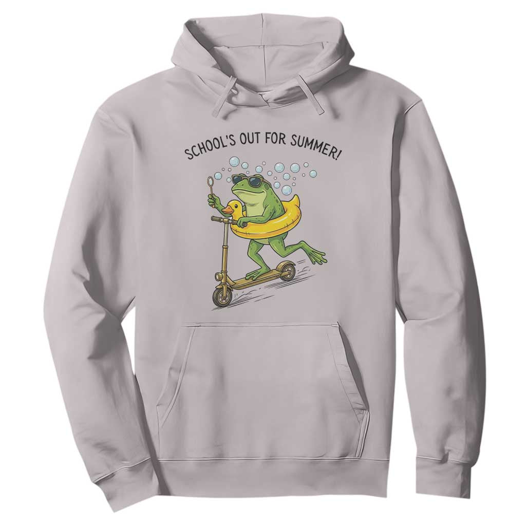 School's Out For Summer Hoodie Funny Frog Last Day of School Teacher TS14 Ice Gray Print Your Wear
