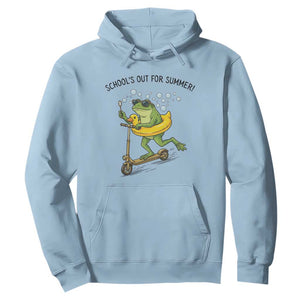 School's Out For Summer Hoodie Funny Frog Last Day of School Teacher TS14 Light Blue Print Your Wear