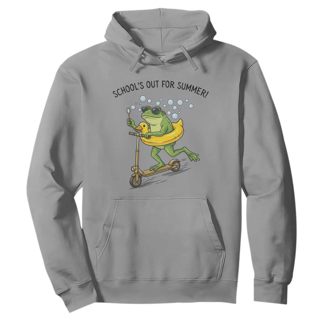 School's Out For Summer Hoodie Funny Frog Last Day of School Teacher TS14 Sport Gray Print Your Wear