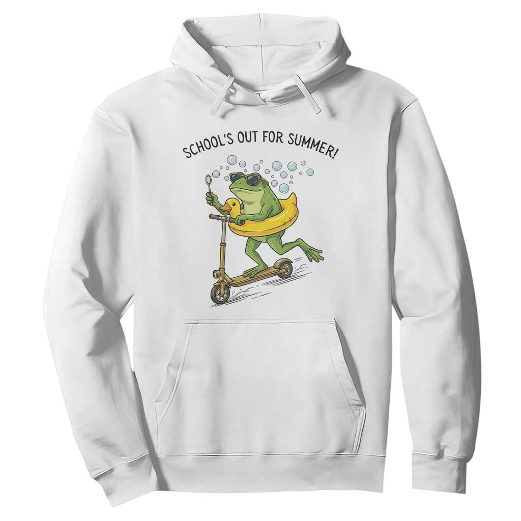 School's Out For Summer Hoodie Funny Frog Last Day of School Teacher TS14 White Print Your Wear