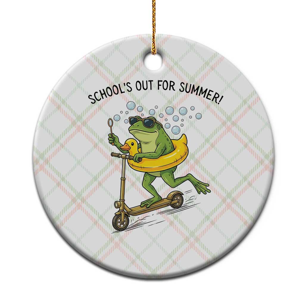 School's Out For Summer Ceramic Ornament Funny Frog Last Day of School Teacher TS14 1pc Christmas Plaid Print Your Wear