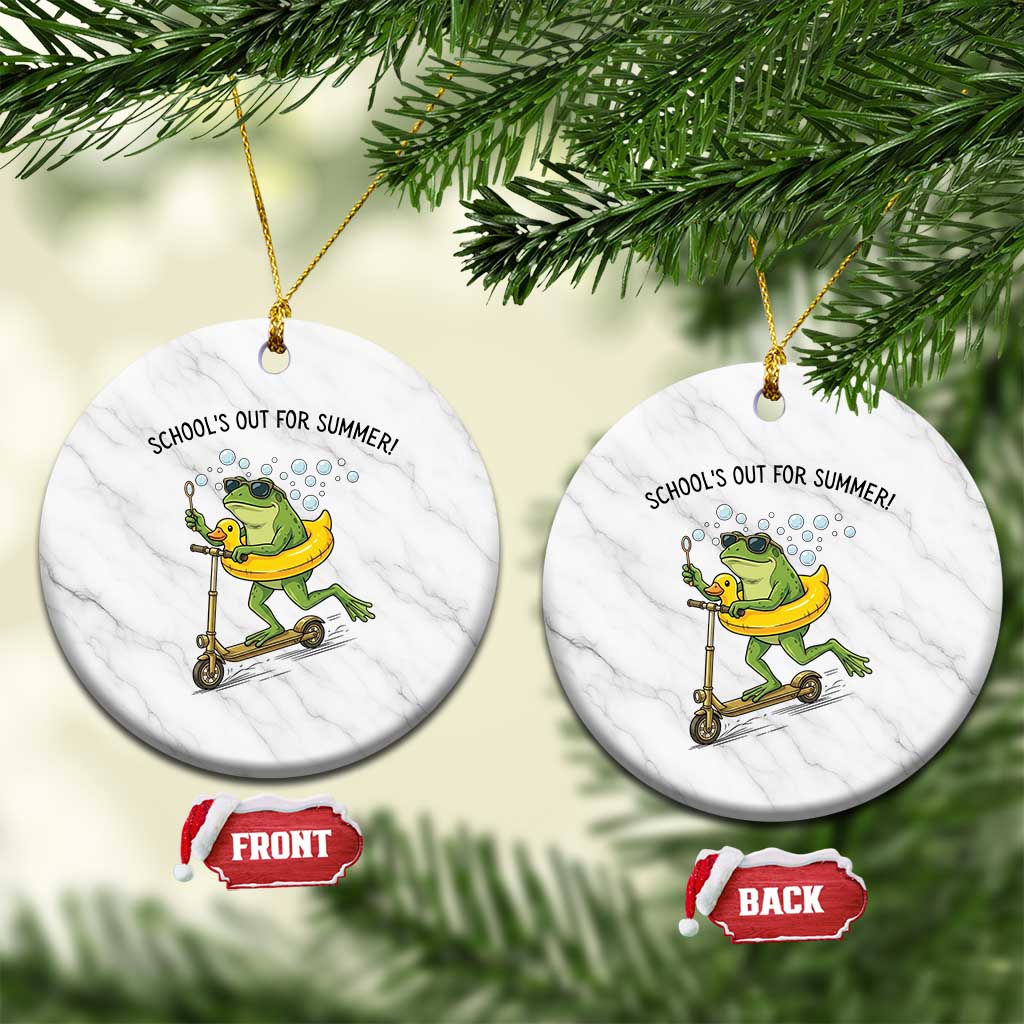 School's Out For Summer Ceramic Ornament Funny Frog Last Day of School Teacher TS14 1pc White Marble Print Your Wear