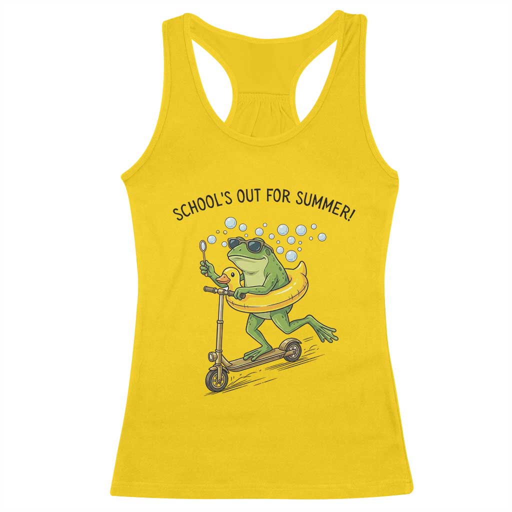 School's Out For Summer Racerback Tank Top Funny Frog Last Day of School Teacher TS14 Daisy Print Your Wear
