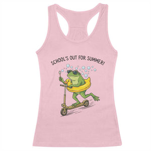 School's Out For Summer Racerback Tank Top Funny Frog Last Day of School Teacher TS14 Light Pink Print Your Wear