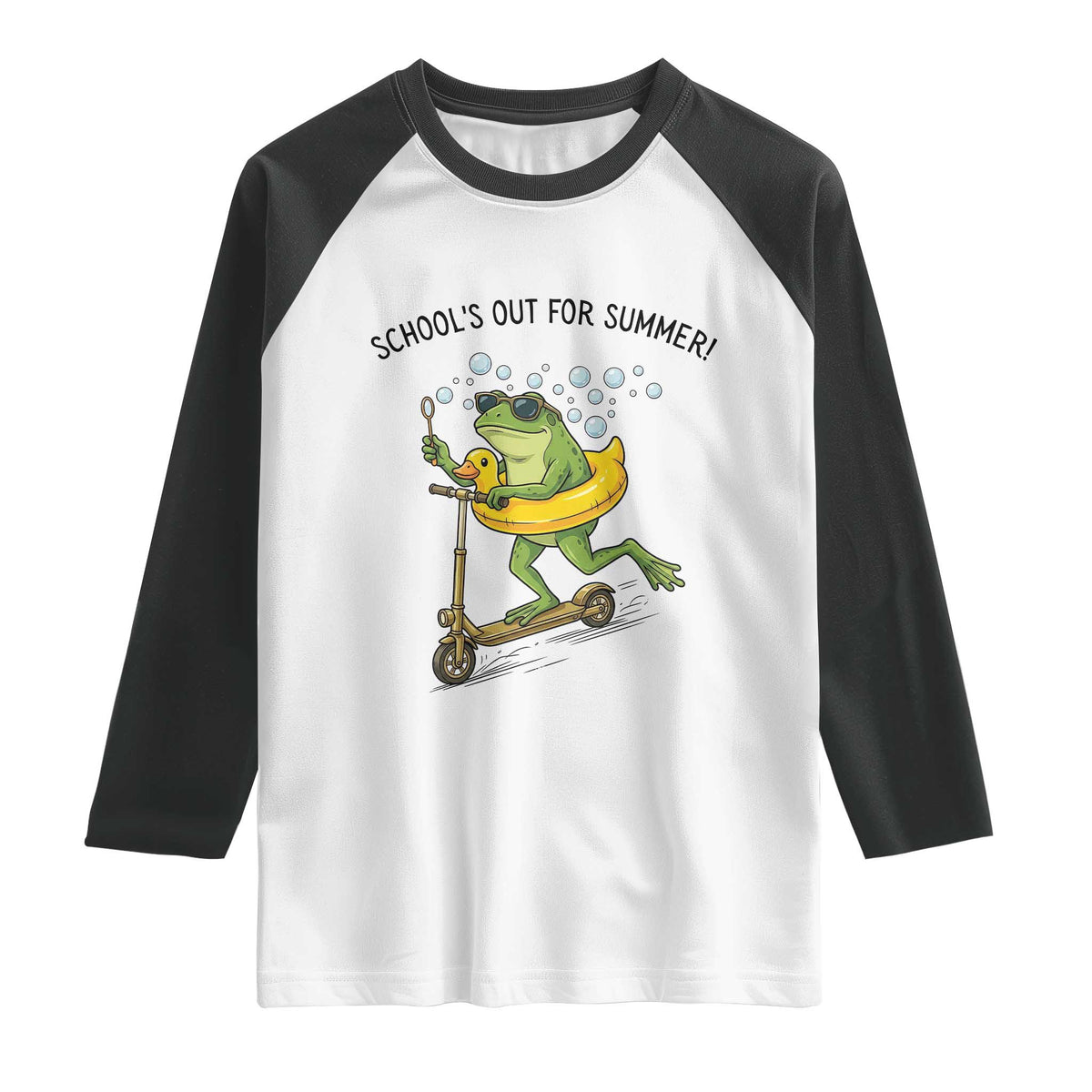 School's Out For Summer Raglan Shirt Funny Frog Last Day of School Teacher TS14 White Black Print Your Wear