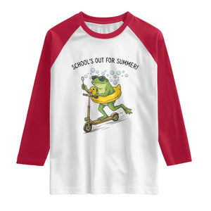 School's Out For Summer Raglan Shirt Funny Frog Last Day of School Teacher TS14 White Red Print Your Wear