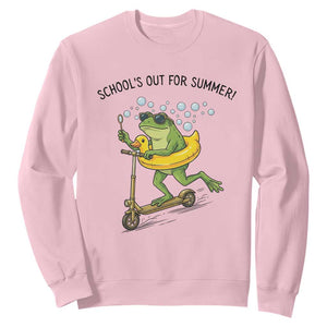 School's Out For Summer Sweatshirt Funny Frog Last Day of School Teacher TS14 Light Pink Print Your Wear