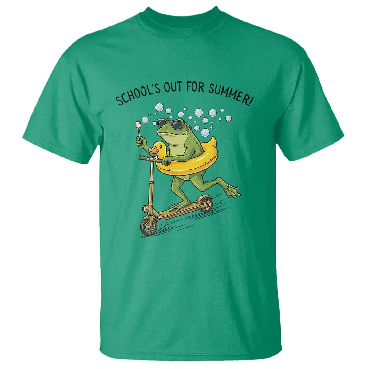 School's Out For Summer T Shirt Funny Frog Last Day of School Teacher TS14 Irish Green Print Your Wear