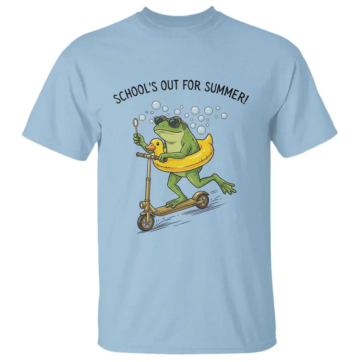 School's Out For Summer T Shirt Funny Frog Last Day of School Teacher TS14 Light Blue Print Your Wear