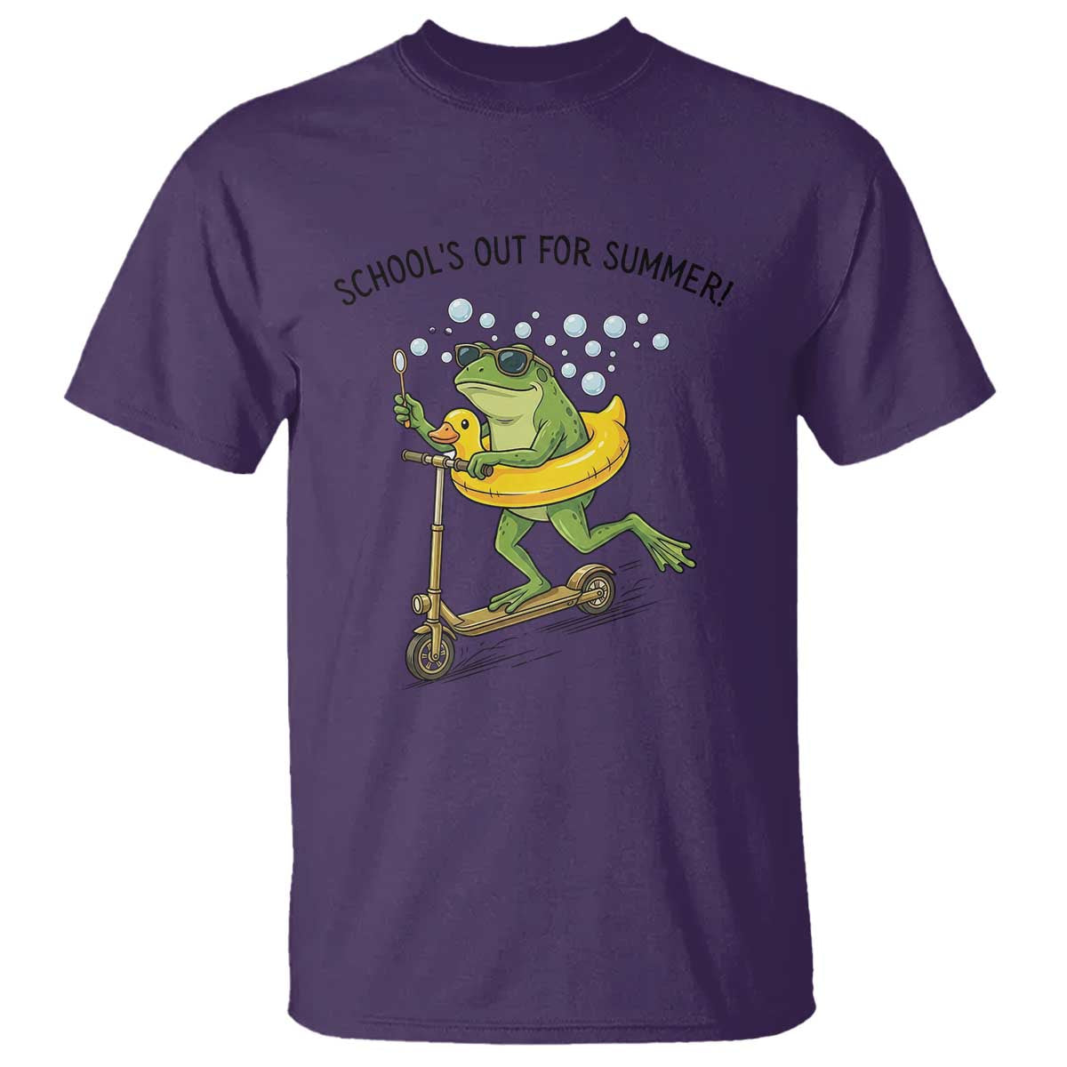 School's Out For Summer T Shirt Funny Frog Last Day of School Teacher TS14 Purple Print Your Wear