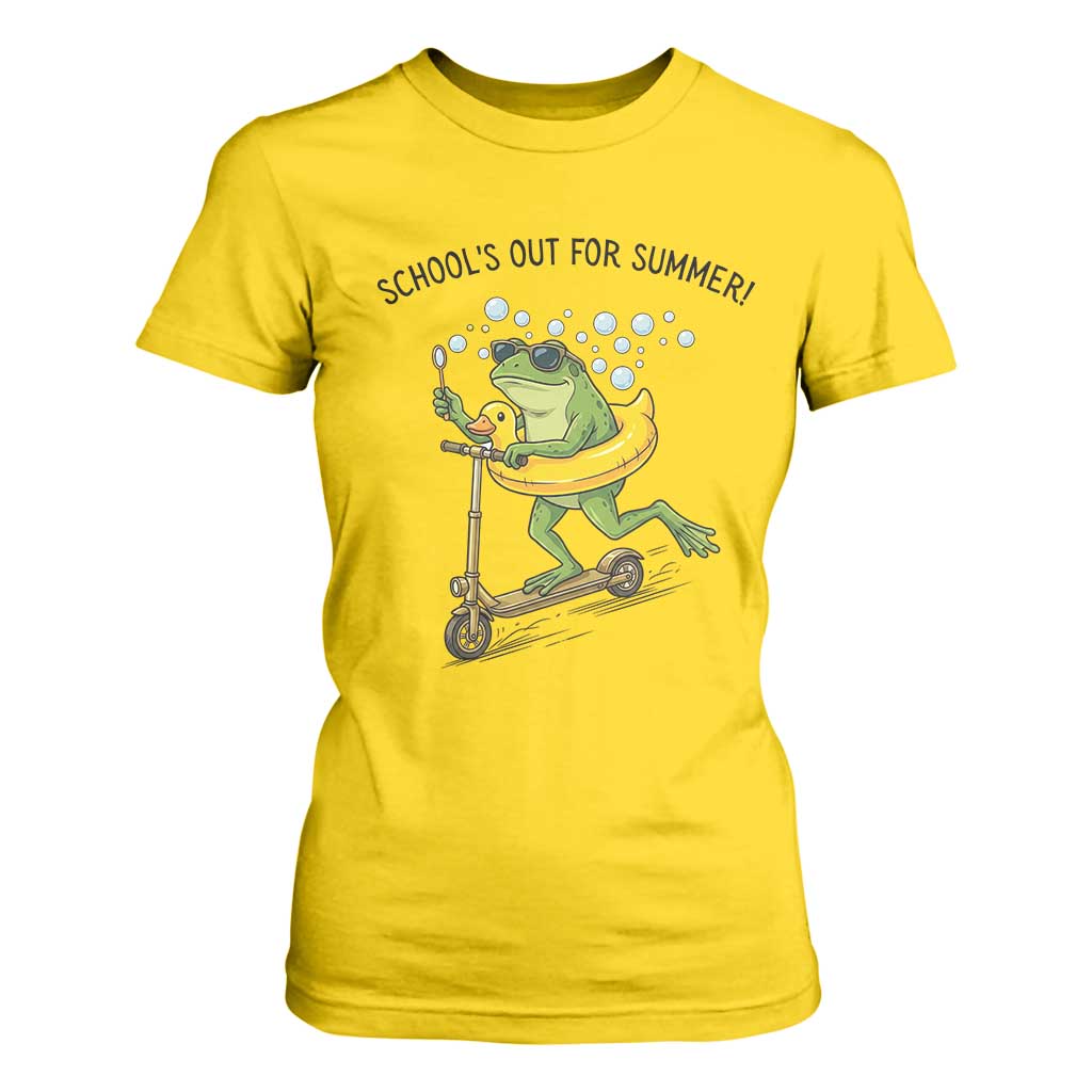 School's Out For Summer T Shirt For Women Funny Frog Last Day of School Teacher TS14 Daisy Print Your Wear