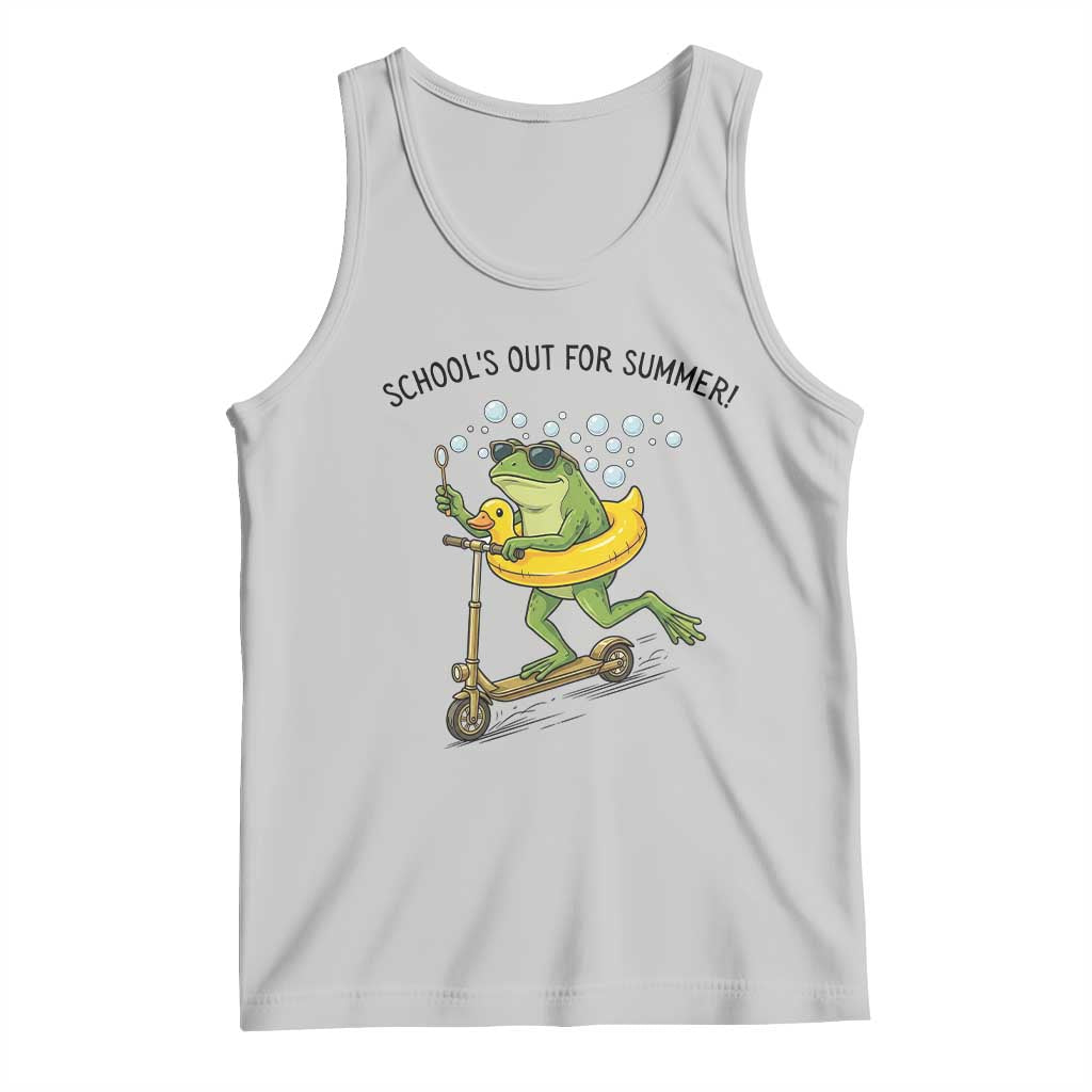 School's Out For Summer Tank Top Funny Frog Last Day of School Teacher TS14 Ash Print Your Wear