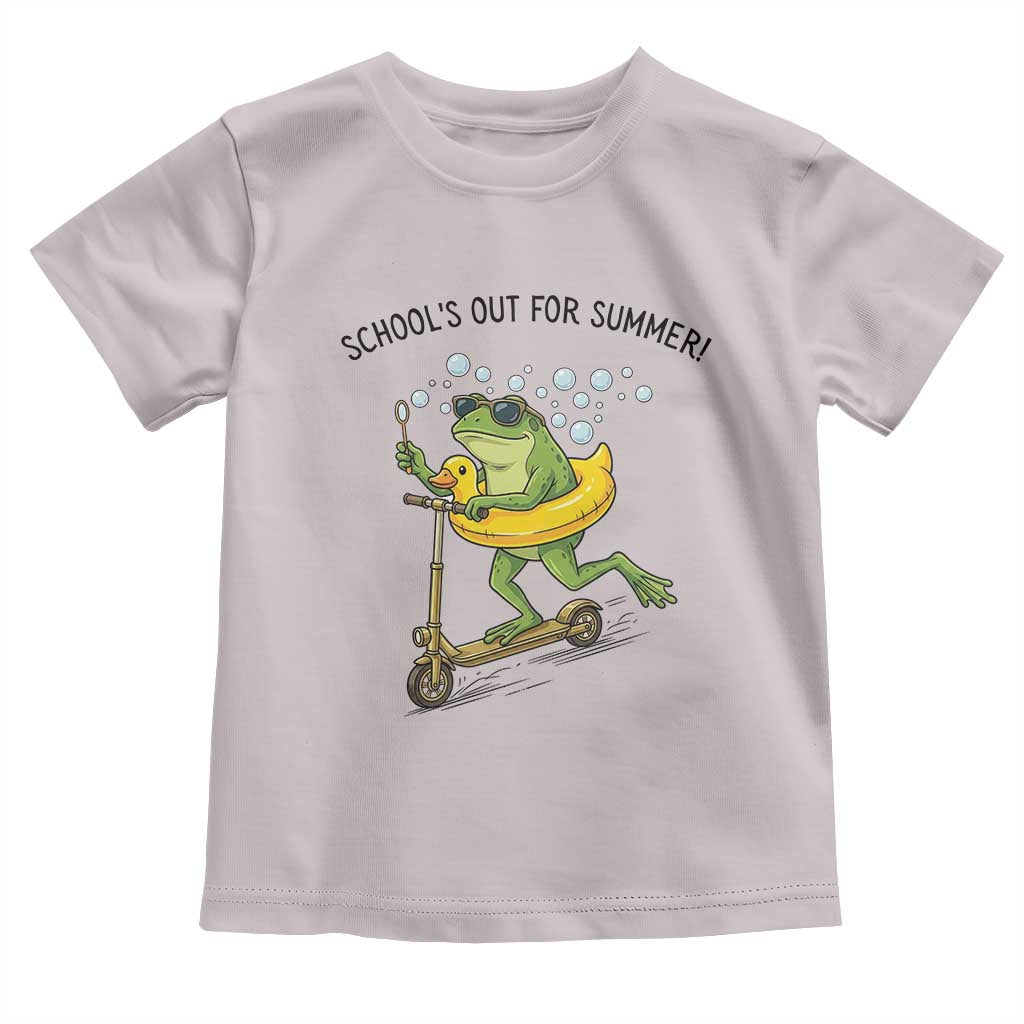 School's Out For Summer Toddler T Shirt Funny Frog Last Day of School Teacher TS14 Ice Gray Print Your Wear