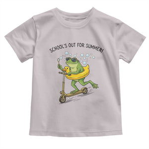 School's Out For Summer Toddler T Shirt Funny Frog Last Day of School Teacher TS14 Ice Gray Print Your Wear