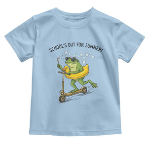 School's Out For Summer Toddler T Shirt Funny Frog Last Day of School Teacher TS14 Light Blue Print Your Wear