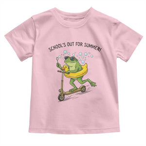 School's Out For Summer Toddler T Shirt Funny Frog Last Day of School Teacher TS14 Light Pink Print Your Wear
