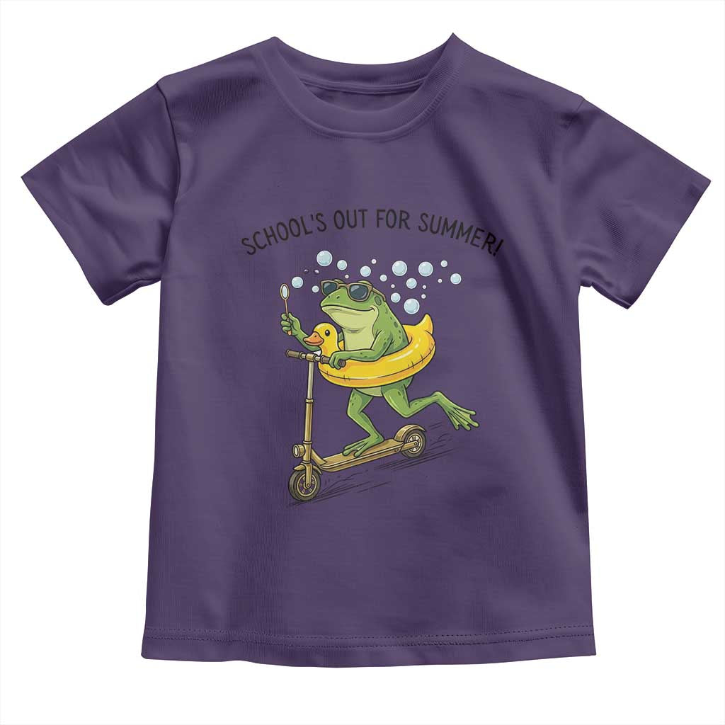 School's Out For Summer Toddler T Shirt Funny Frog Last Day of School Teacher TS14 Purple Print Your Wear