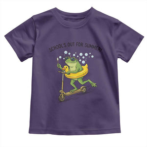 School's Out For Summer Toddler T Shirt Funny Frog Last Day of School Teacher TS14 Purple Print Your Wear