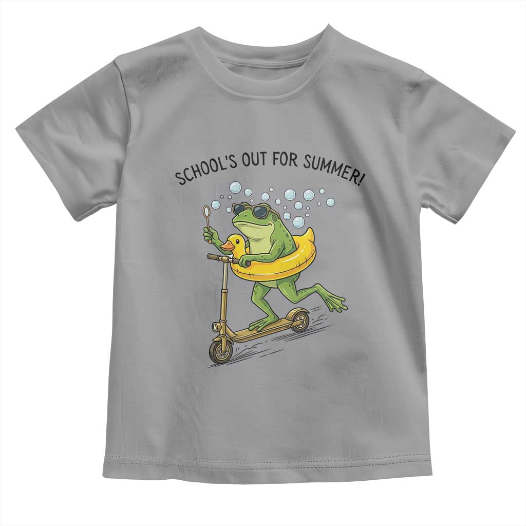 School's Out For Summer Toddler T Shirt Funny Frog Last Day of School Teacher TS14 Sport Gray Print Your Wear