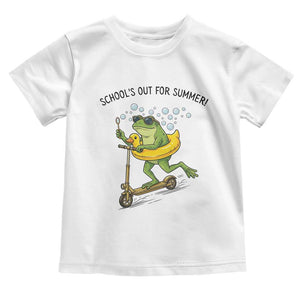 School's Out For Summer Toddler T Shirt Funny Frog Last Day of School Teacher TS14 White Print Your Wear