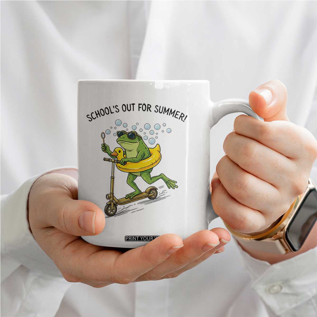 School's Out For Summer Coffee Mug Funny Frog Last Day of School Teacher TS14 Print Your Wear