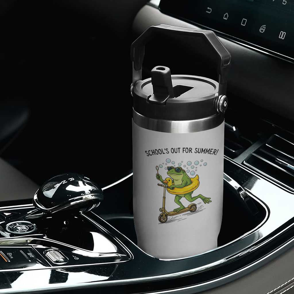 School's Out For Summer Flip Straw Tumbler Funny Frog Last Day of School Teacher TS14 Print Your Wear