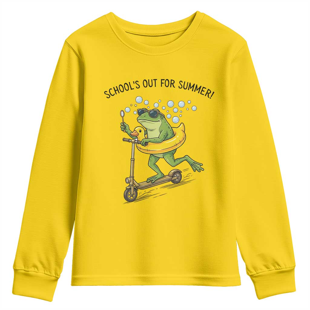 School's Out For Summer Youth Sweatshirt Funny Frog Last Day of School Teacher TS14 Daisy Print Your Wear