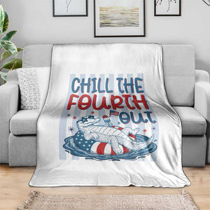 Chill The Fourth Out Throw Blanket Funny Alligator 4th Of July TS14 Print Your Wear