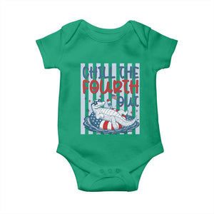 Chill The Fourth Out Baby Onesie Funny Alligator 4th Of July TS14 Irish Green Print Your Wear