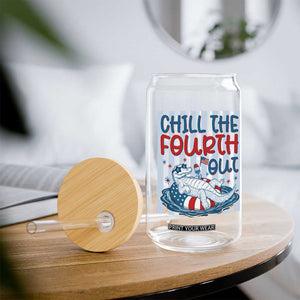 Chill The Fourth Out Glass Can Funny Alligator 4th Of July TS14 Print Your Wear