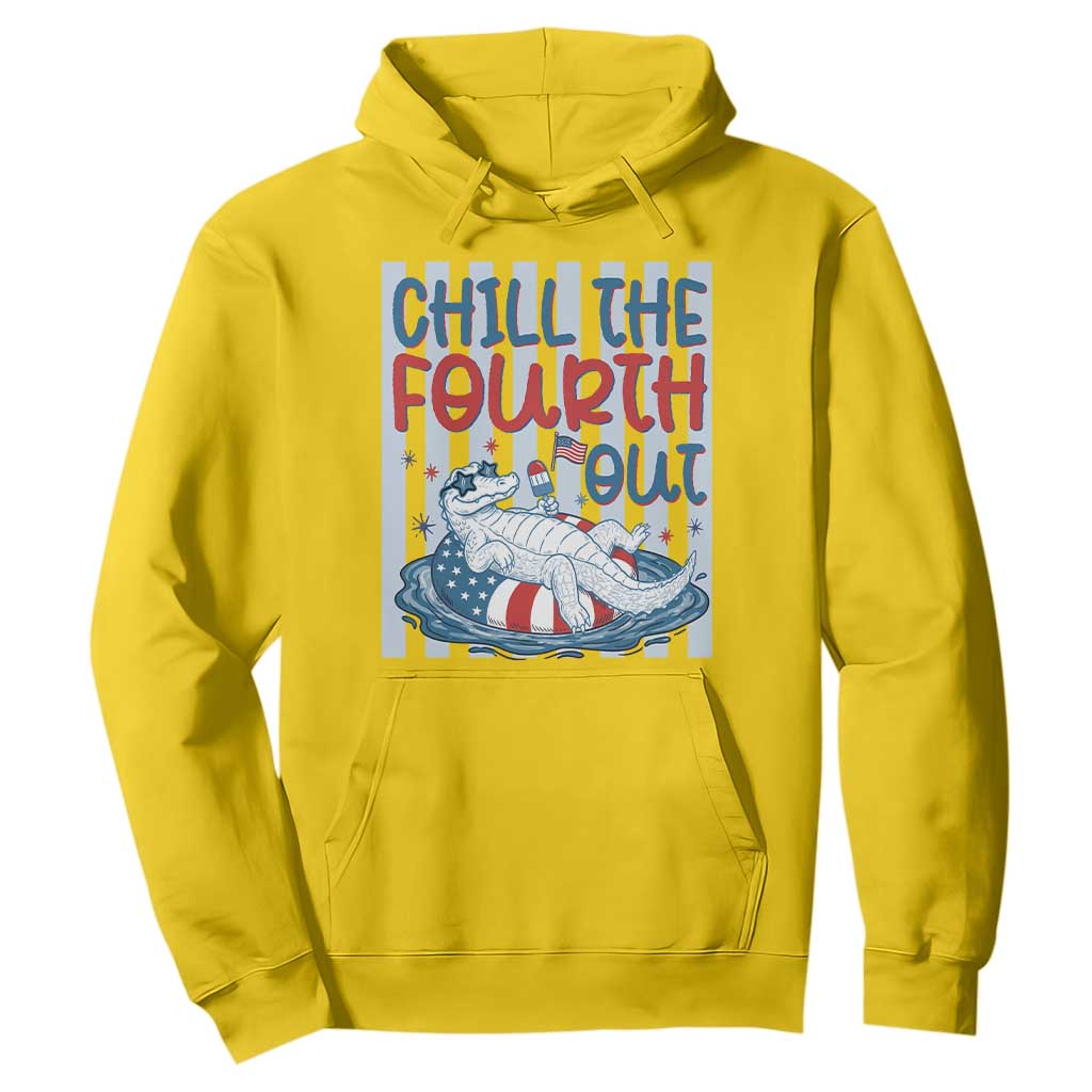 Chill The Fourth Out Hoodie Funny Alligator 4th Of July TS14 Daisy Print Your Wear