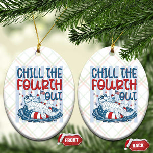 Chill The Fourth Out Ceramic Ornament Funny Alligator 4th Of July TS14 Print Your Wear