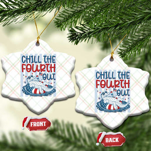 Chill The Fourth Out Ceramic Ornament Funny Alligator 4th Of July TS14 Print Your Wear