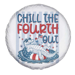 Chill The Fourth Out Spare Tire Cover Funny Alligator 4th Of July TS14 Print Your Wear