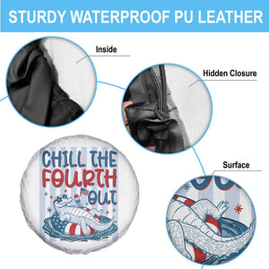 Chill The Fourth Out Spare Tire Cover Funny Alligator 4th Of July TS14 Print Your Wear