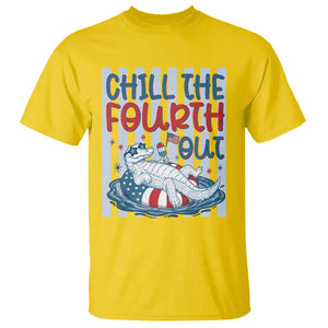 Chill The Fourth Out T Shirt Funny Alligator 4th Of July TS14 Daisy Print Your Wear