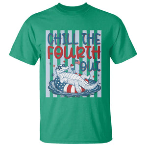 Chill The Fourth Out T Shirt Funny Alligator 4th Of July TS14 Irish Green Print Your Wear