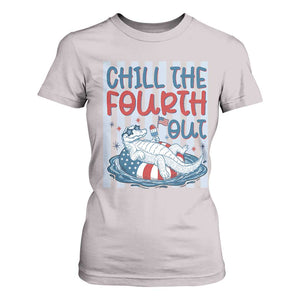 Chill The Fourth Out T Shirt For Women Funny Alligator 4th Of July TS14 Ice Gray Print Your Wear