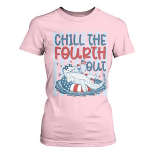Chill The Fourth Out T Shirt For Women Funny Alligator 4th Of July TS14 Light Pink Print Your Wear
