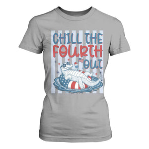 Chill The Fourth Out T Shirt For Women Funny Alligator 4th Of July TS14 Sport Gray Print Your Wear