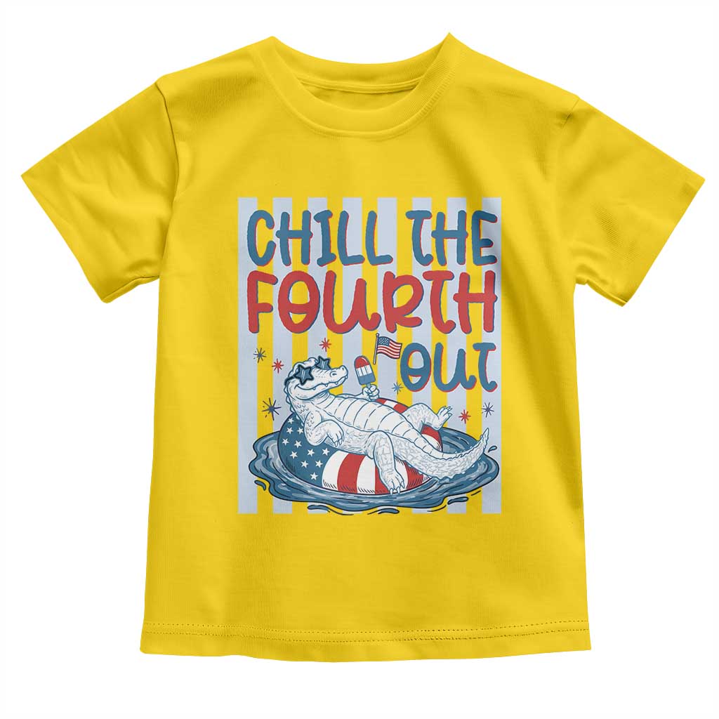 Chill The Fourth Out Toddler T Shirt Funny Alligator 4th Of July TS14 Daisy Print Your Wear