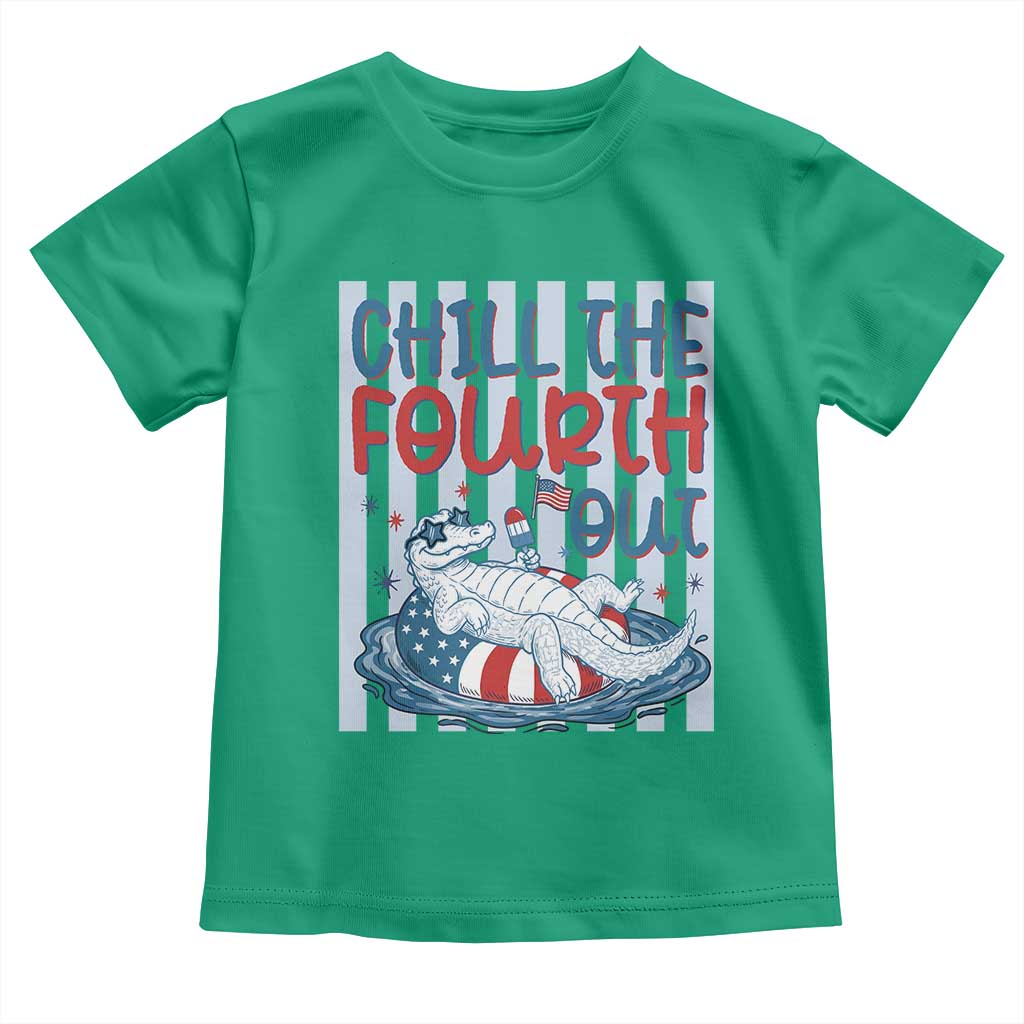 Chill The Fourth Out Toddler T Shirt Funny Alligator 4th Of July TS14 Irish Green Print Your Wear