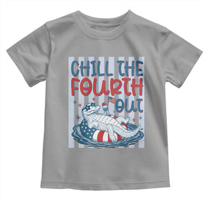 Chill The Fourth Out Toddler T Shirt Funny Alligator 4th Of July TS14 Sport Gray Print Your Wear