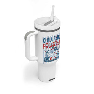 Chill The Fourth Out Tumbler With Handle Funny Alligator 4th Of July TS14 Print Your Wear