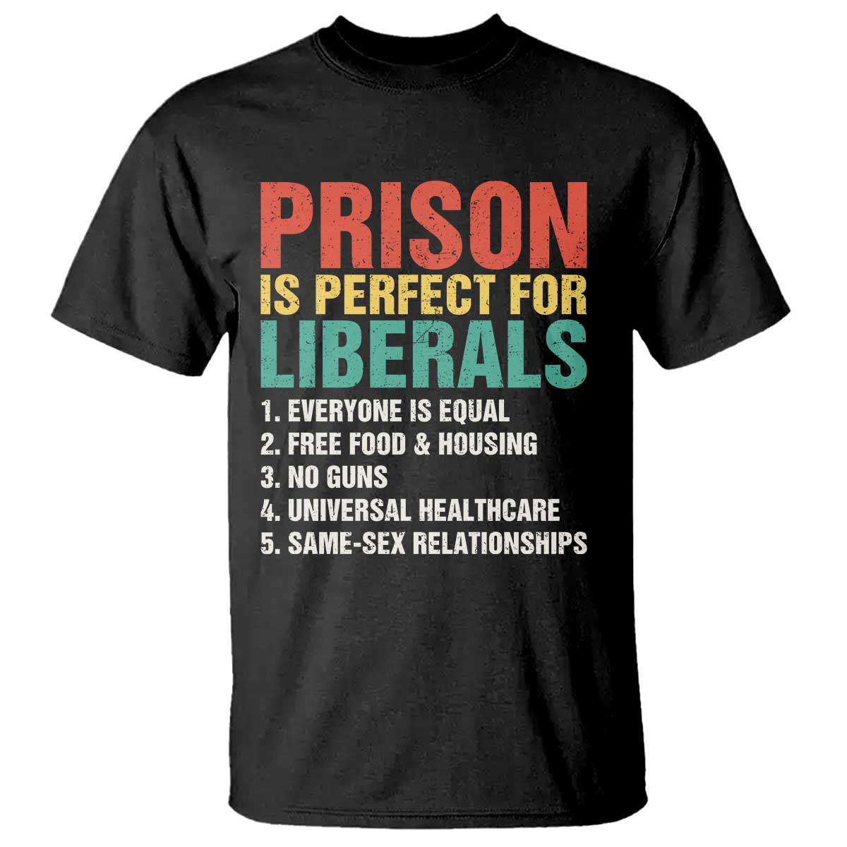 Prison Is Perfect For Liberals T Shirt Funny Anti Liberal Quote TS14 Black Print Your Wear
