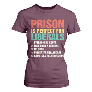 Prison Is Perfect For Liberals T Shirt For Women Funny Anti Liberal Quote